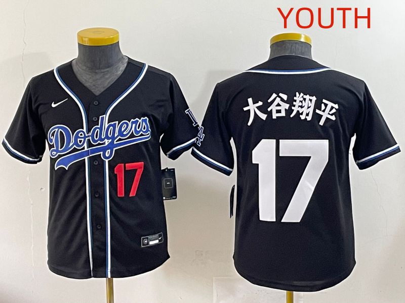 Youth 2025 Los Angeles Dodgers 17 Ohtani Black Three generations Fashion Nike MLB Jersey style 16